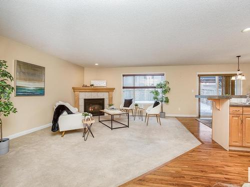 1120 117 Street, Edmonton, AB - Indoor Photo Showing Living Room With Fireplace