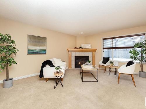 1120 117 Street, Edmonton, AB - Indoor Photo Showing Living Room With Fireplace