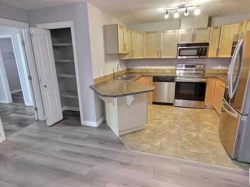 229 300 Spruce Ridge Road, Spruce Grove, AB - Indoor Photo Showing Kitchen With Double Sink