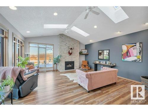 171 51268 Rge Road 204, Rural Strathcona County, AB - Indoor Photo Showing Living Room With Fireplace