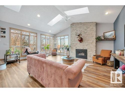 171 51268 Rge Road 204, Rural Strathcona County, AB - Indoor Photo Showing Living Room With Fireplace