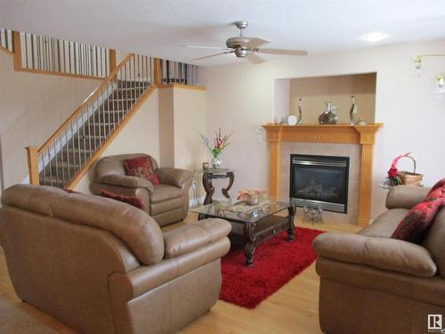 11904 175 Avenue Nw, Edmonton, AB - Indoor Photo Showing Living Room With Fireplace