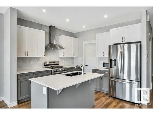 4787 Kinney Road, Edmonton, AB - Indoor Photo Showing Kitchen With Double Sink With Upgraded Kitchen