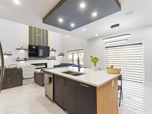 3810 42 Avenue, Beaumont, AB - Indoor Photo Showing Kitchen With Double Sink