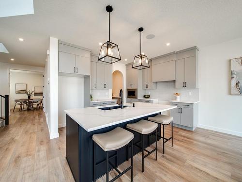 18 Newbury Circle, Sherwood Park, AB - Indoor Photo Showing Kitchen With Upgraded Kitchen