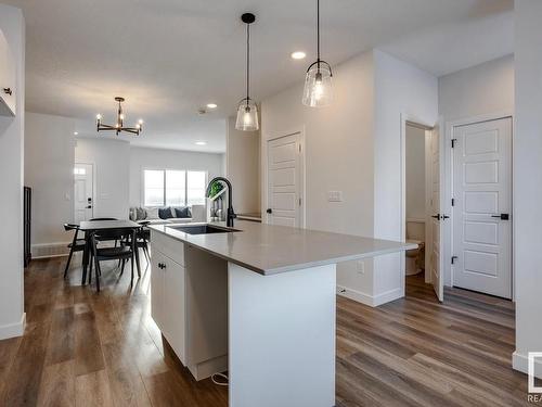 99 Brickyard Drive, Stony Plain, AB - Indoor Photo Showing Kitchen With Upgraded Kitchen