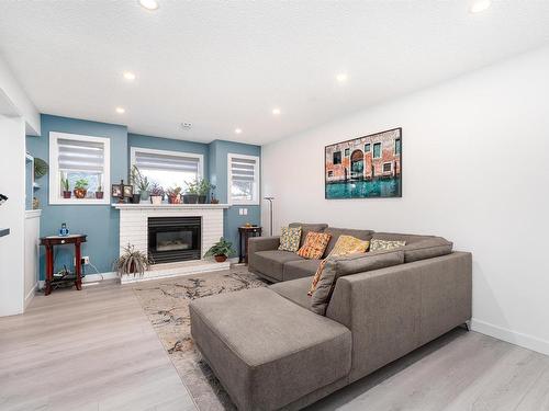 8776 189 Street, Edmonton, AB - Indoor Photo Showing Living Room With Fireplace