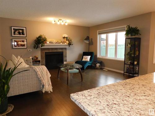 16448 140 Street, Edmonton, AB - Indoor Photo Showing Living Room With Fireplace