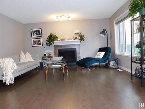 16448 140 Street, Edmonton, AB - Indoor Photo Showing Living Room With Fireplace