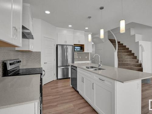 3449 Craig Landing, Edmonton, AB - Indoor Photo Showing Kitchen With Double Sink With Upgraded Kitchen