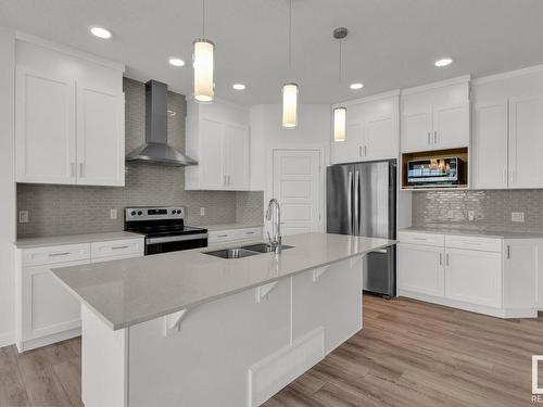 3449 Craig Landing, Edmonton, AB - Indoor Photo Showing Kitchen With Double Sink With Upgraded Kitchen