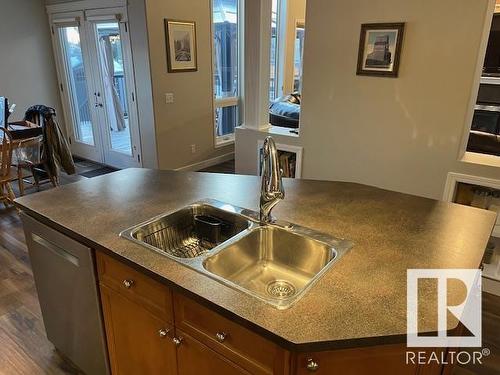 44 Birchmont Drive, Leduc, AB - Indoor Photo Showing Kitchen With Double Sink