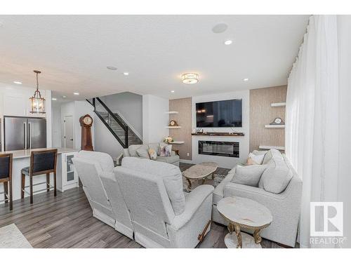 13043 208 Street, Edmonton, AB - Indoor Photo Showing Living Room With Fireplace