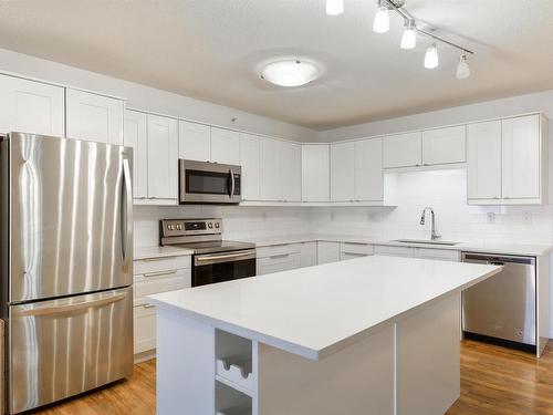 417 8912 156 Street, Edmonton, AB - Indoor Photo Showing Kitchen With Stainless Steel Kitchen With Upgraded Kitchen