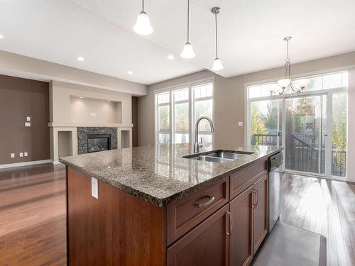 633 Cantor Landing, Edmonton, AB - Indoor Photo Showing Kitchen With Double Sink With Upgraded Kitchen