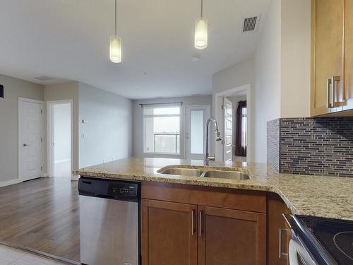 405 5151 Windermere Boulevard Sw, Edmonton, AB - Indoor Photo Showing Kitchen With Double Sink