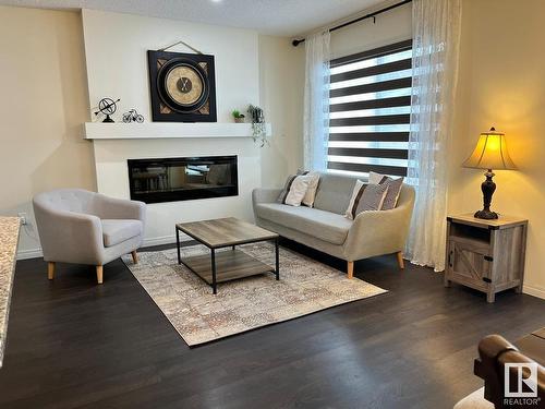 2430 Cassidy Way, Edmonton, AB - Indoor Photo Showing Living Room With Fireplace