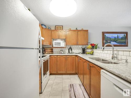 110 15499 Castle Downs Road, Edmonton, AB - Indoor Photo Showing Kitchen With Double Sink