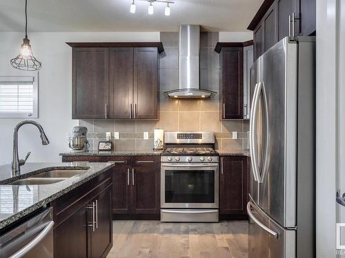 3021 Carpenter Landing, Edmonton, AB - Indoor Photo Showing Kitchen With Double Sink With Upgraded Kitchen