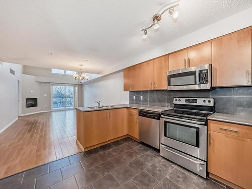 405 10118 106 Avenue, Edmonton, AB - Indoor Photo Showing Kitchen With Double Sink