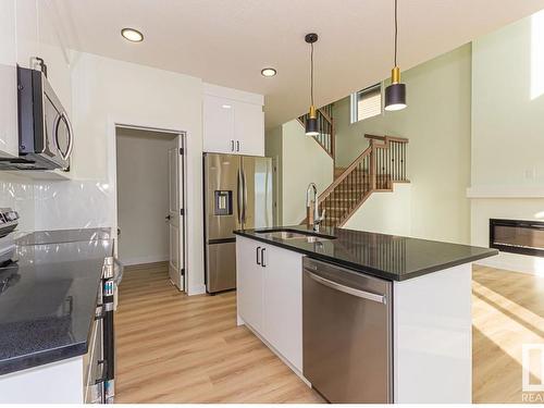 3619 41 Avenue, Beaumont, AB - Indoor Photo Showing Kitchen With Double Sink With Upgraded Kitchen