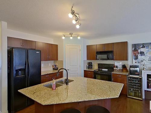 2341 Aspen Trail, Sherwood Park, AB - Indoor Photo Showing Kitchen With Double Sink