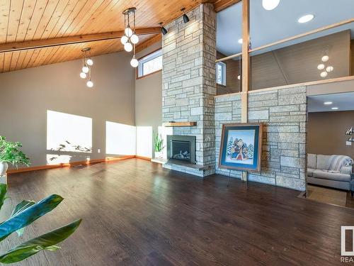 27046 Twp Road 502, Rural Leduc County, AB - Indoor Photo Showing Living Room With Fireplace