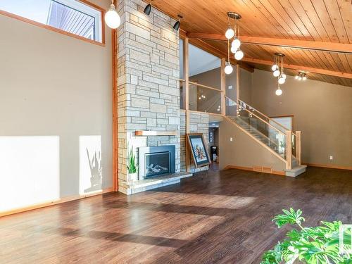 27046 Twp Road 502, Rural Leduc County, AB - Indoor Photo Showing Other Room With Fireplace