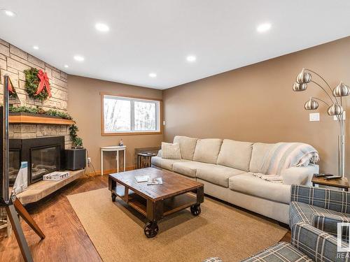 27046 Twp Road 502, Rural Leduc County, AB - Indoor Photo Showing Living Room With Fireplace