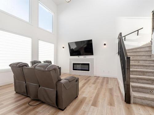 19723 26 Avenue, Edmonton, AB - Indoor Photo Showing Living Room With Fireplace