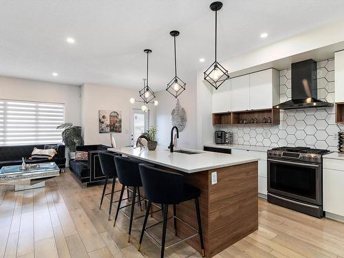 8032 174A Avenue, Edmonton, AB - Indoor Photo Showing Kitchen With Upgraded Kitchen