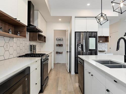 8032 174A Avenue, Edmonton, AB - Indoor Photo Showing Kitchen With Double Sink With Upgraded Kitchen