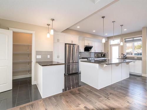 16320 17 Avenue Sw, Edmonton, AB - Indoor Photo Showing Kitchen With Stainless Steel Kitchen With Upgraded Kitchen