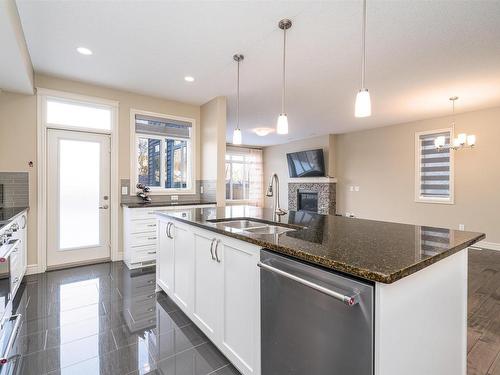 16320 17 Avenue Sw, Edmonton, AB - Indoor Photo Showing Kitchen With Double Sink With Upgraded Kitchen