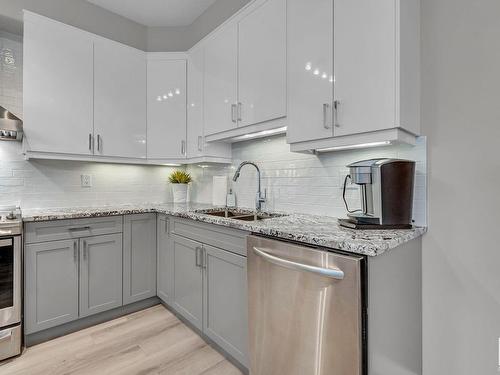 239 1406 Hodgson Way Nw, Edmonton, AB - Indoor Photo Showing Kitchen With Double Sink With Upgraded Kitchen