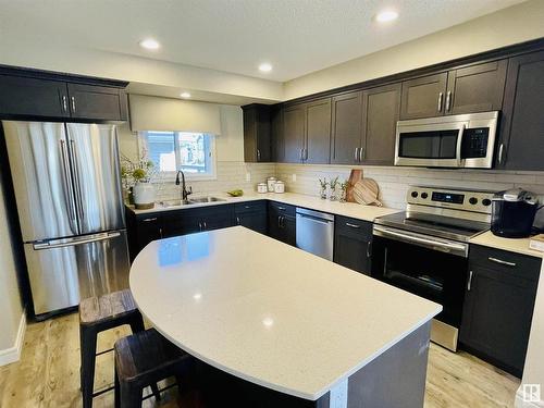 2107 Desrochers Drive, Edmonton, AB - Indoor Photo Showing Kitchen With Upgraded Kitchen