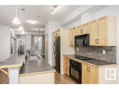 204 4835 104A Street, Edmonton, AB - Indoor Photo Showing Kitchen With Double Sink With Upgraded Kitchen