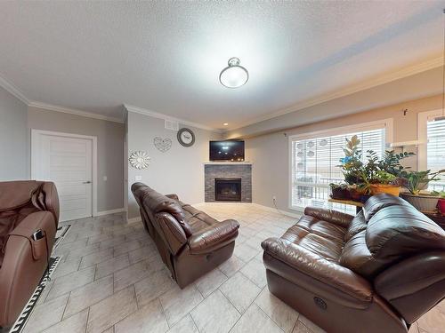 118 7293 South Terwillegar Drive Nw, Edmonton, AB - Indoor Photo Showing Living Room With Fireplace