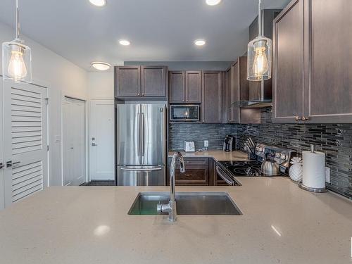 512 1316 Windermere Way, Edmonton, AB - Indoor Photo Showing Kitchen With Double Sink With Upgraded Kitchen