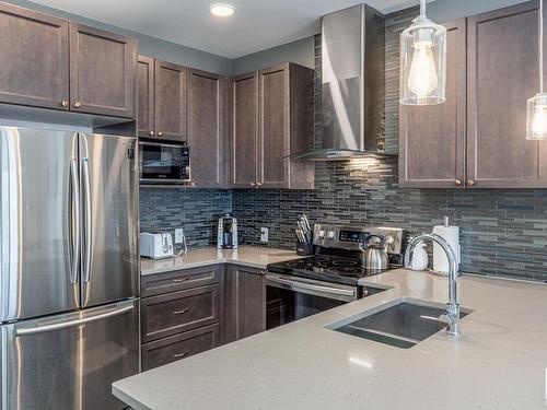 512 1316 Windermere Way, Edmonton, AB - Indoor Photo Showing Kitchen With Double Sink With Upgraded Kitchen