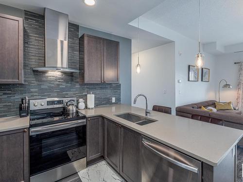 512 1316 Windermere Way, Edmonton, AB - Indoor Photo Showing Kitchen With Double Sink With Upgraded Kitchen