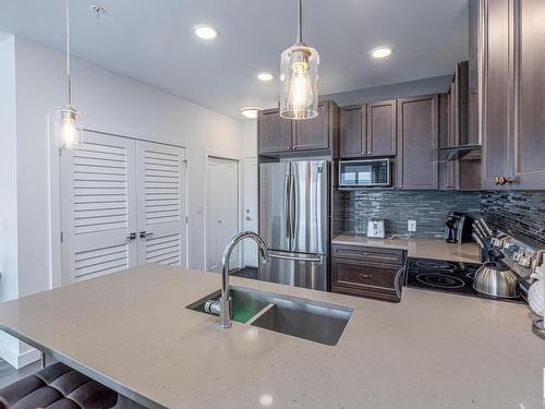 512 1316 Windermere Way, Edmonton, AB - Indoor Photo Showing Kitchen With Double Sink With Upgraded Kitchen