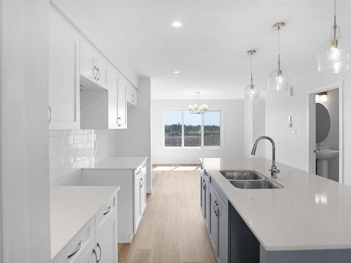 17326 6A Street, Edmonton, AB - Indoor Photo Showing Kitchen With Double Sink With Upgraded Kitchen