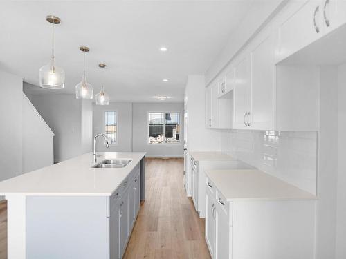 17358 6A Street, Edmonton, AB - Indoor Photo Showing Kitchen With Double Sink With Upgraded Kitchen