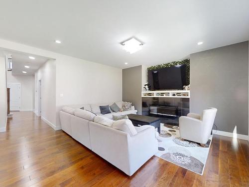 1835 20Ave, Edmonton, AB - Indoor Photo Showing Living Room With Fireplace