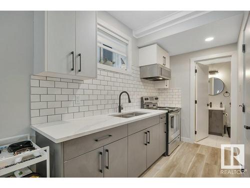 11317 95A Street, Edmonton, AB - Indoor Photo Showing Kitchen With Double Sink