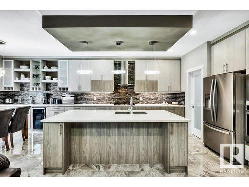 363 Glenridding Ravine Road, Edmonton, AB - Indoor Photo Showing Kitchen With Double Sink With Upgraded Kitchen