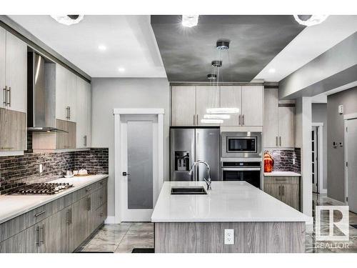 363 Glenridding Ravine Road, Edmonton, AB - Indoor Photo Showing Kitchen With Double Sink With Upgraded Kitchen