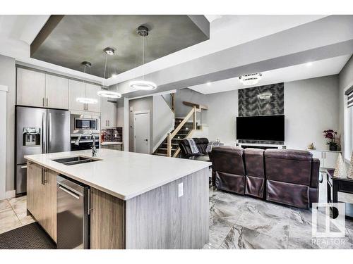 363 Glenridding Ravine Road, Edmonton, AB - Indoor Photo Showing Kitchen With Double Sink