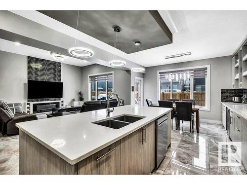 363 Glenridding Ravine Road, Edmonton, AB - Indoor Photo Showing Kitchen With Double Sink